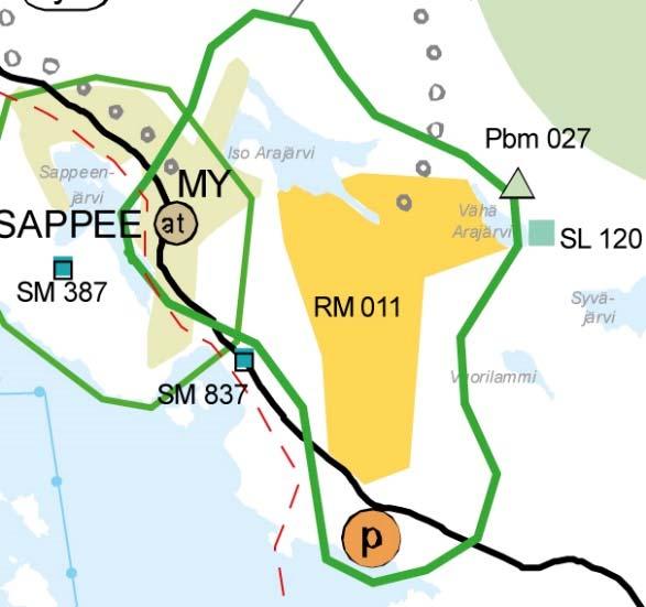 Suunnittelualueen etelä- ja itäpuolella sekä kauempana pohjoisessa on voimassa Sappeen kylän ranta-asemakaava vuodelta 2003. Kooste suunnittelualuetta ympäröivästä asemakaavatilanteesta.