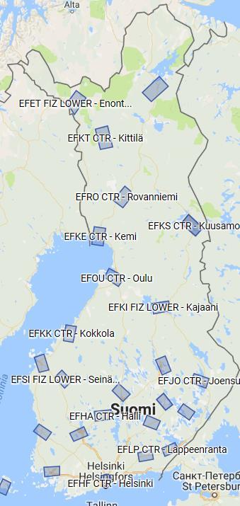 10 2.5.2 Lentotoiminta CTR-, FIZ- tai RMZ-alueella Lentäessä lentoaseman lähialueella (CTR), lentopaikan tiedotusvyöhykkeellä (FIZ) tai radiovyöhykkeellä (RMZ), lentokorkeuden rajoitukset muuttuvat.