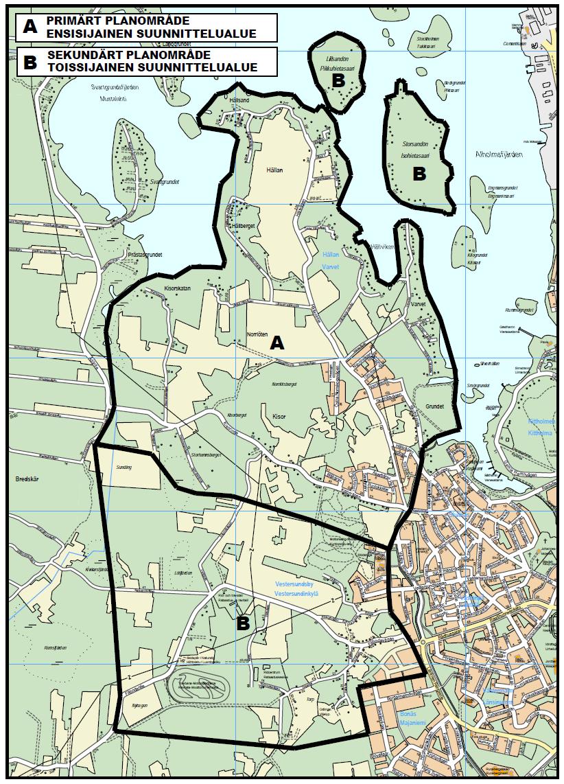 B GENERALPLANEN B YLEISKAAVA En uppdaterad generalplan godkändes av stadsfullmäktige 28.01.2008.