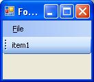 System.Windows.Forms.ToolStrip ToolStrip ts1 = new ToolStrip(); // Lisätään uusi tekstityyppinen itemi ts1.items.add( item1 ); // Näytetään tekstinä (ts1.items[0]).