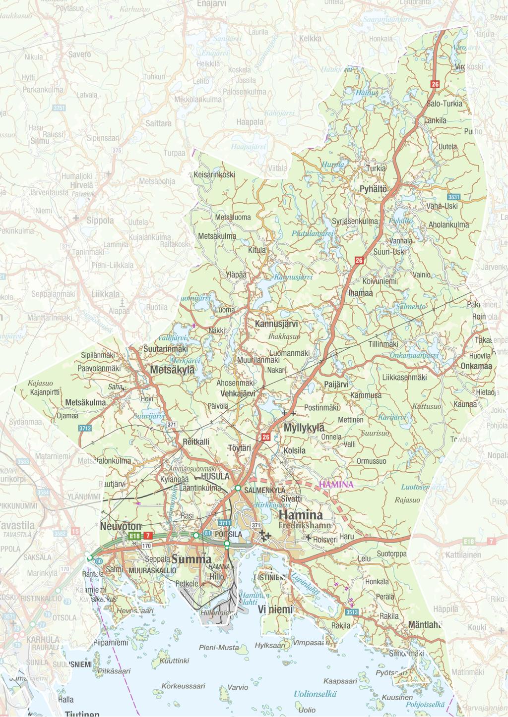 Hamina, liikenneympäristön toimenpidekartta 1. Kiireellisyys 2. Kiireellisyys 3.