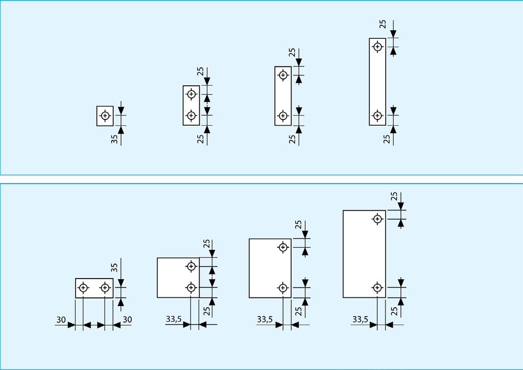 KYTKENTÄMITAT - LISA Kaikki putkikytkennät ovat kokoa R15. Kierre on sisäinen ja sijaitsee radiaattorissa. Putkikytkentöjen lukumäärä ja sijainti riippuu radiaattorin tyypistä ja korkeudesta.