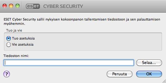 Järjestelmän suojaaminen parhaalla mahdollisella tavalla edellyttää, että ohjelman asetukset on määritetty oikein. Luvattomat muokkaamiset voivat johtaa tärkeiden tietojen menetykseen.