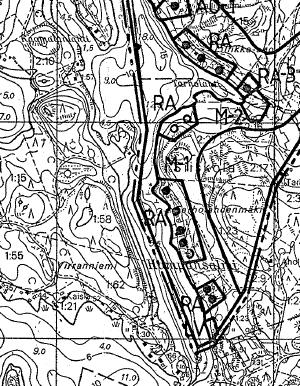 rakennuspaikka (RA) ja maa- ja metsätalousvaltaisena alueena (M).