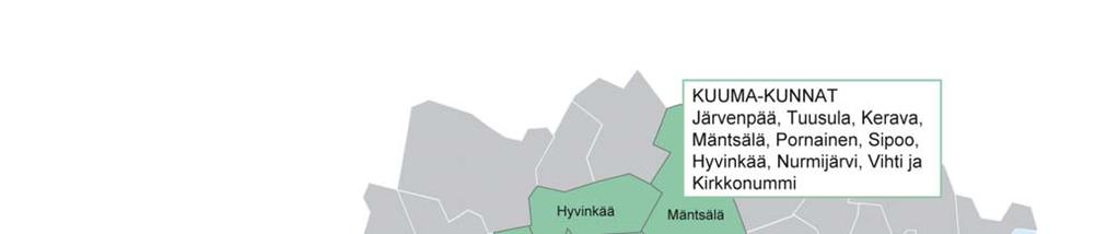 HLJ 2011:n ja 2015:n suunnittelualue ja organisaatiomuutokset