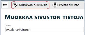 olemassa olevista sivustoista: