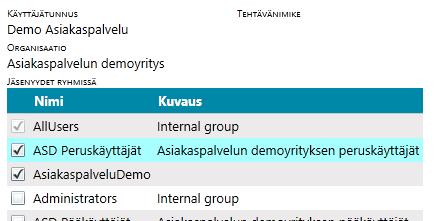 6 Lisätään tunnus käyttäjäryhmiin Henkilötietojen (ylläpito käyttäjähaku) ylläpitonäkymässä yläpalkin Muokkaa käyttäjän ryhmiä toiminnolla lisätään käyttäjätunnus niihin käyttäjäryhmiin, joihin