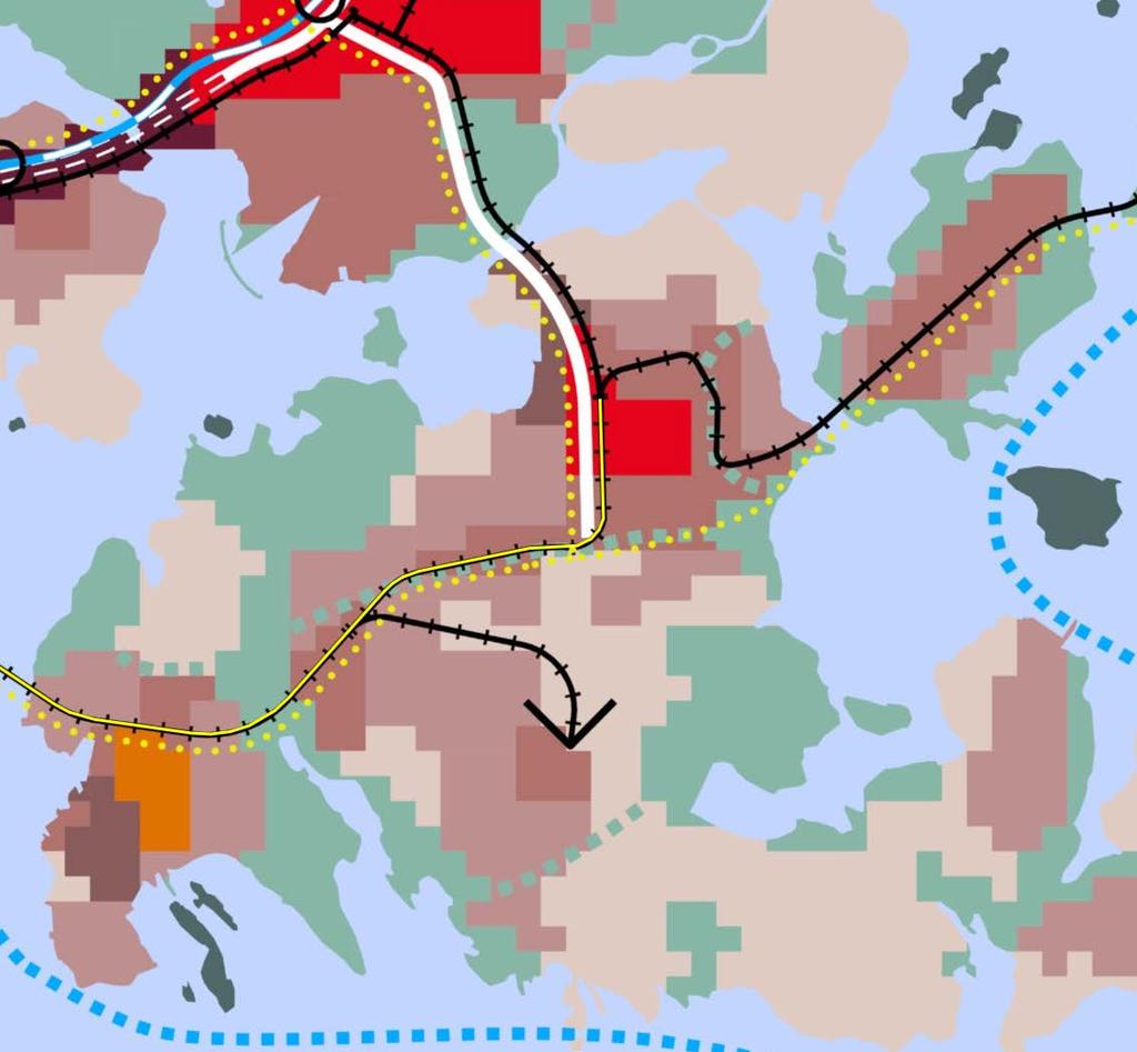 Yliskylän pohjoisosa uudessa yleiskaavassa (kv 2016) Liike- ja palvelukeskusta C1, joka on palvelu-, liike- ja toimitilapainotteinen keskusta, jota kehitetään toiminnallisesti sekoittuneena kaupan ja