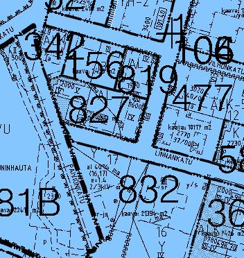 Kuva 4:Ote ajantasa-asemakaavan muodostuminen eri asemakaavoista. Voimassa olevat asemakaavat: 156 