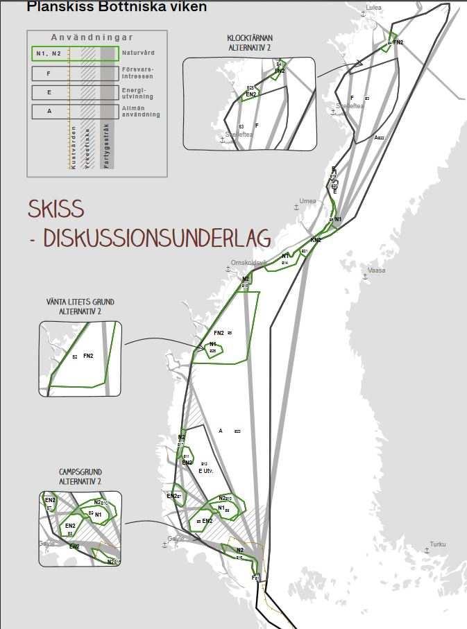 Ruotsin merialuesuunnitelman alustava luonnos on nähtävillä. Ruotsissa kolme suunnitelmaa, jotka valtio laatii.