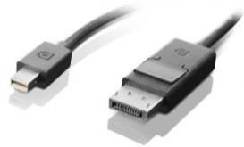 6 cm Lenovo Mini DisplayPort to DisplayPort Monitor Cable Muuntaa Mini DisplayPort-liitännän DisplayPort -liitännäksi Tukee maksimissaan 4096x2160-resoluutiota Ei vaadi mitään ohjelmistoa, pituus 2 m