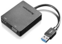 0B47072 4X90H20061 4X90J31021 4X90M42956 4X90K86568 Lenovo USB 3.0 to DVI/VGA Monitor Adapter Helppo liittää laitteeseen VGA- tai DVI-näyttö USB 2.0 tai 3.