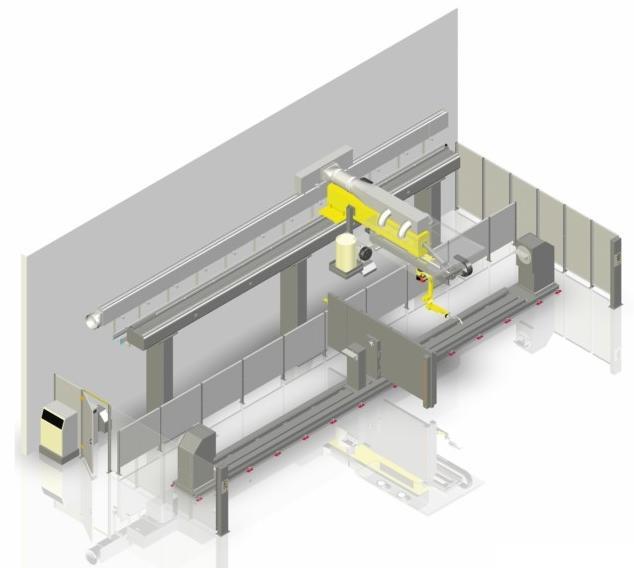 Lineaarista Gantrya puolestaan käytetään pitkiä, jatkuvia hitsejä hitsattaessa. (Anderson 2008) Seuraavassa kuvassa on esitetty kaksi erilaista hitsausrobottisoluesimerkkiä.