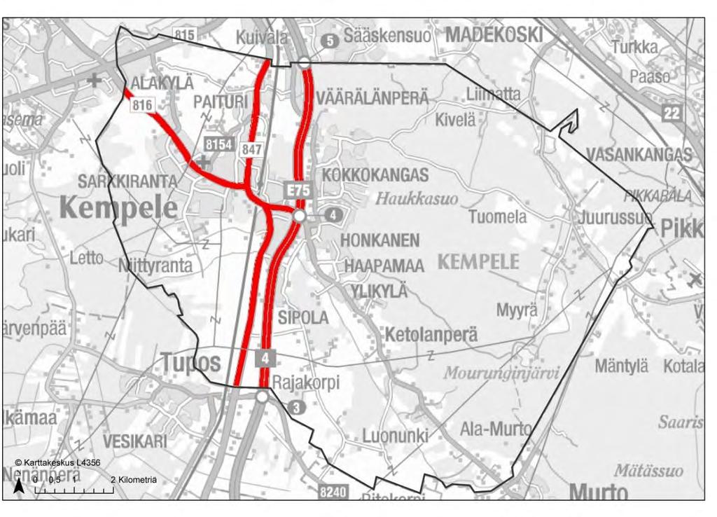 Tie- ja katuverkkoa on täydennetty hyvien liikennesuunnitteluperiaatteiden mukaisesti, jotta liikenneverkosta saadaan toimiva ja turvallinen.