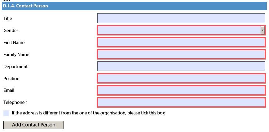 D.1.4. Contact Person Suomen Erasmus+ kansallinen toimisto on yhteydessä kaikissa hankkeeseen liittyvissä asioissa oppilaitoksen yhteyshenkilöön.