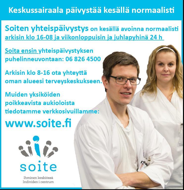 Lestijokilaakson lääkärinvastaanoton toiminta 26.06. 04.08.17 Kannuksen terveyskeskus, lääkärinvastaanotto - toiminta supistettua 26.06. 04.08.17 Toholammin terveyskeskus, lääkärinvastaanotto - toiminta supistettua 26.