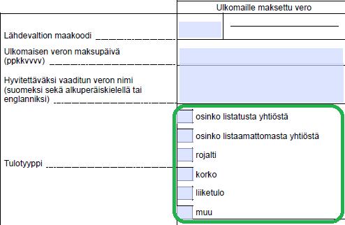 Veroilmoituksen liite 70 Vaatimus vanhojen