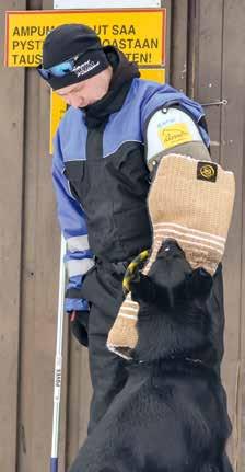 Koulutukseen osallistui kaksi virkakoiraa Kainuun Prikaatista. Muutama kuunteluoppilaskin seurasi mielenkiinnolla viikonlopun harjoituksia.