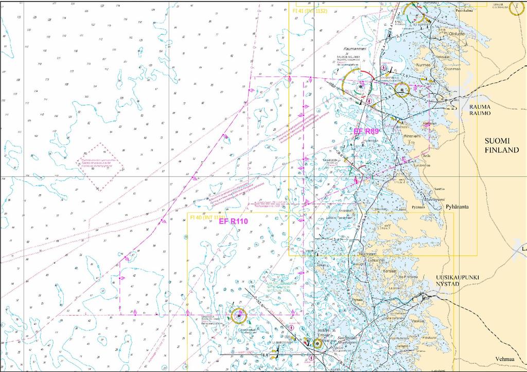 4 Kuva viitteeksi, karttaotteet ei merikartan mittakaavassa / Bild för referens, kortutdrag inte i sjökortets skala / Image for reference, chart extracts not to scale of chart 5 Ks.