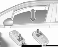 Turvatoiminto Automaattinen nostotoiminto on varmistettu turvatoiminnolla, joka pysäyttää ja avaa uudelleen yli puolivälin nousseen ikkunan, jos se osuu esteeseen.