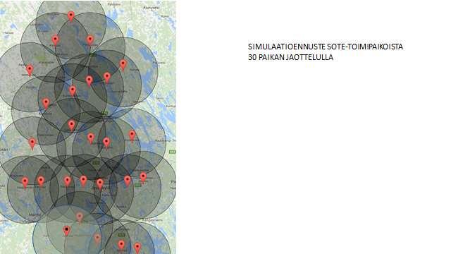 41 Kuva 10 Simulaatioennuste 30 toimipisteen pohjalta Kuva 11 Simulaatioennuste Jyväskylän alueelle