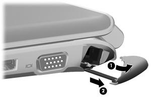 RJ-45-kannen irrottaminen tai asettaminen paikalleen Irrota RJ-45-kansi seuraavasti: 1.