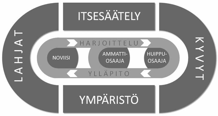 Kuvio 1. Ammatillisen huippuosaamisen kehittymisen malli.