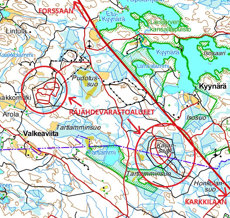 Tammelan varastoalueen sijainti Tammelan varasto sijaitsee Tammelan