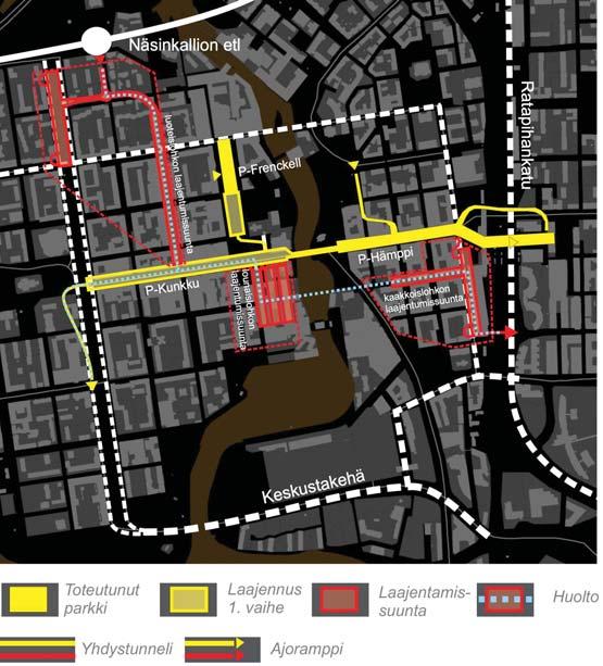 Keskustan liikenneverkkosuunnitelmassa esite y suunnitelma Tampereen kävelypaino eisesta keskustasta Maanalaisen pysäköinnin ja huollon kokonaisratkaisu Keskustan liikenneverkkosuunnitelma Keskustan