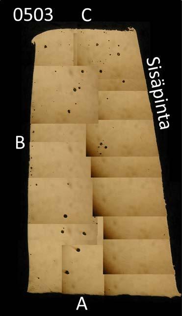 Kuvassa 11 on molempien hieiden pinnat kuvattuna yhdistämällä useampi mikroskoopilla otettu kuva.