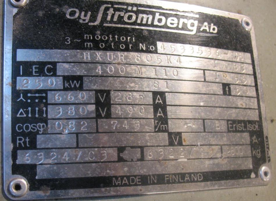 33 2.2.5 Epätahtigeneraattorin mekaaninen hyötysuhde Moottorivalmistajat ilmoittavat epätahtigeneraattorien tyyppitiedot tyyppikilvessä.