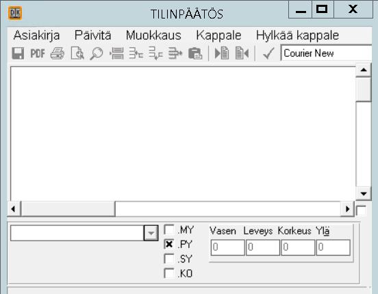 Yrityskoko Raportit Tuloslaskelma ja tase Virallinen tulos ja