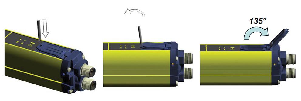 EDM kytkentä, Pin 4, Rx (External Device Monitoring) Ulkoisten koskettimien valvonta tulolla voidaan valvoa mm.