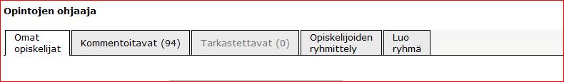 Kun opiskelija haluaa lähettää HOPSinsa kommentoitavaksi, hän saa näkyviin niiden ohjaajien nimilistan, joilla on oikeus kommentoida ao.