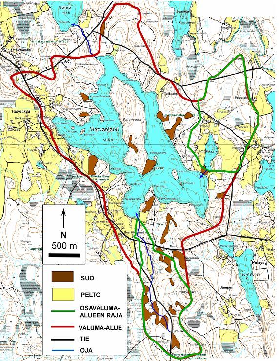 Harvanjärven kunnostus Tausta Matkusjoen alaosan vesistöalue, Sonkajärvi Pinta-ala 209 ha Keskisyvyys 3,6 m Suurin syvyys 15,7 m Tilavuus 7,5 x 10 6 m 3 Valuma-alueen pinta-ala 728 ha Viipymä 4,2