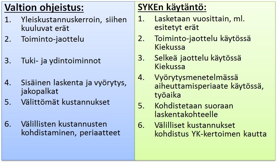 36 velee koko organisaatiota ja auttaa ydintehtävän ylläpitoa. Toimintojaottelua hyödynnetään kustannuslaskennassa keskuksittain johtamisen ja resursoinnin apuvälineenä.