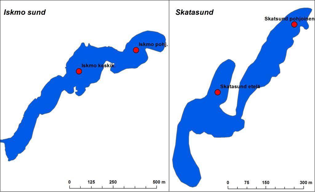 11 Perusnäytteiden lisäksi kahdesta pisteestä ( etelä ja keskik.) analysoitiin ns. lietepaketti (Hg, Ca, Cd, Cr, Cu, K, Mg, Mn, Ni, P, Pb, Zn).
