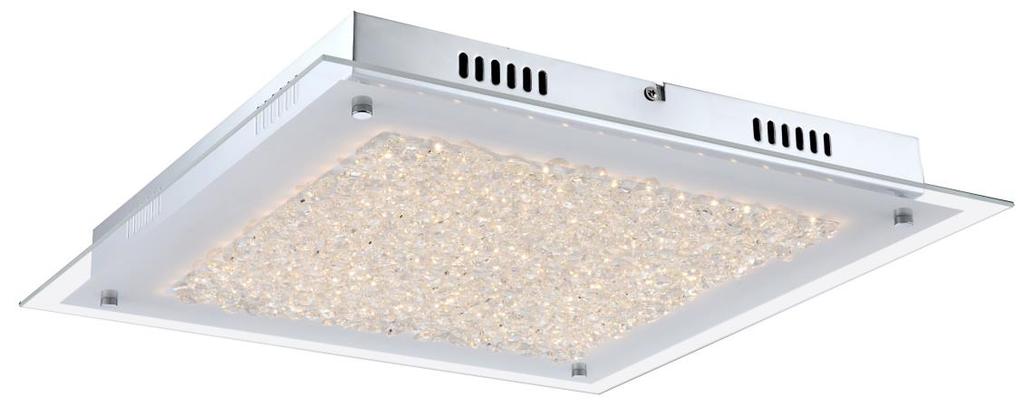 GLITTER 60563-06 LED Plafond, metal/ Glass/ Crystal size : 36,0 x 36,0 cm Height. : 5,5 cm 1 x LED Board 17W LED (incl.), 1300 lumen. EAN: 6430037131998 incl. 1xLED - Board max.