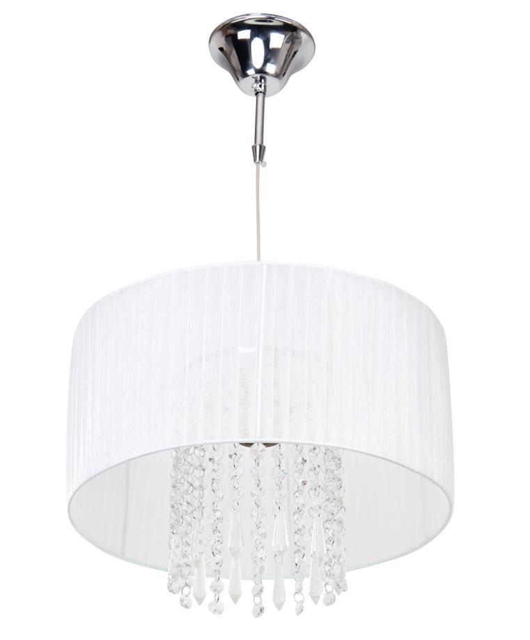 MAIRA 50501-01 Table Lamp, metall / organza / kristal Väri : White / chrome Dia. : 20,0cm Height. : 44,0cm 1xE27 / 60W excl.