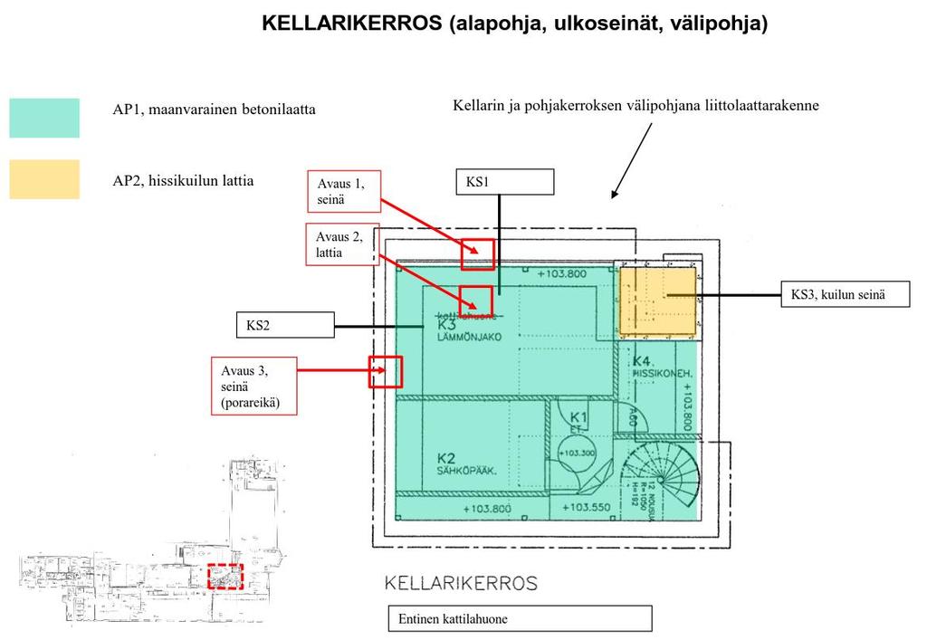 5 ULKOSEINÄT 5.1 RAKENNE Kuva 19. Ulkoseinärakennetyypit, kellarikerros Kuva 20.