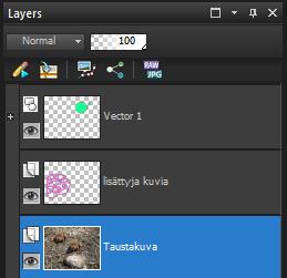 2.8 Piirtotasot (Layers) Paitsi että vektrorigraafisen olion piirtäminen saa automaattisesti aikaan uuden piirtotason luomisen, usein kuva kannattaa tietoisestikin rakentaa useammille piirtotasoille.