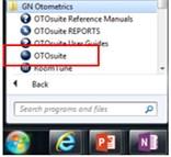 Erillinen Käynnistä [Product name = OTOsuite] napsauttamalla tietokoneen työpöydän tai Windowsin Käynnistä-valikon