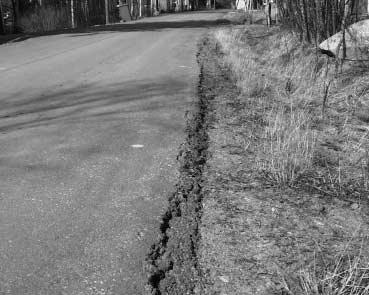 58 Vt 4 pyörätie, Temmeksen koerakennuskohde 428 ja Pl. 54, jossa palaturverakenne vaihtuu masuunihiekkarakenteeksi.