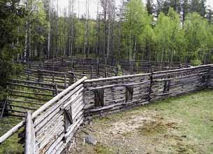 17.1 Saarivaaran poroaita Sodankylän ja Savukosken puolivälissä Luiro-joen rannalla Tanhuan kylässä sijaitsevan Saarivaaran erotusaidan vanhimmista rakennusvaiheista ei ole tietoja.