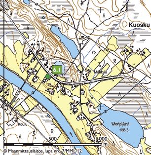 Esiteltävät kohteet Kuva 75. Uusi-Junttilan pihapiiri on tyypillinen jälleenrakennusajalle. LKYT 2005. Kartta 12. Kuoskun kohteet 6.1 Uusi-Junttila 6.