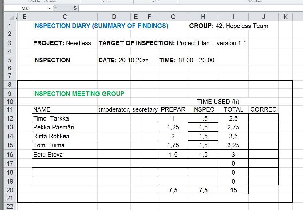 Rules for the meeting Max duration 2 hours (quiet place, no interruptions) Use breaks when/if needed (1 hour interval) Comment the material - not the author Discuss problems, not the solutions No