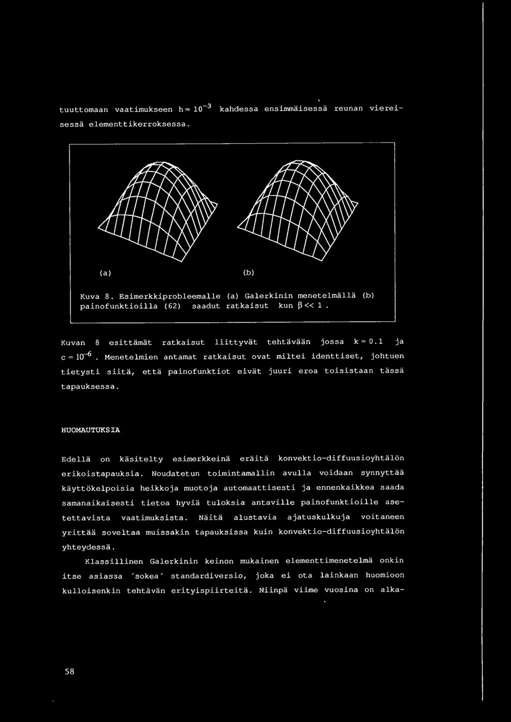 1 ja c = 10-{i Menetelmien antamat ratkaisut ovat miltei identtiset, johtuen tietysti s iita, tapauksessa.