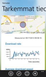 Nettitutkan mittaukset 1. Signal quality and strength 2. Download/upload speed (sustainable and peak TCP) 3.