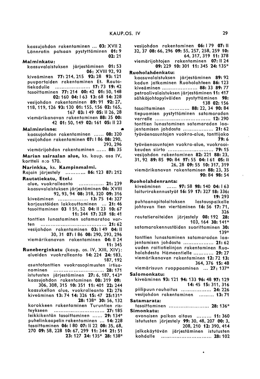 KAUP.OS. III 29 kaasujohdon rakentaminen.