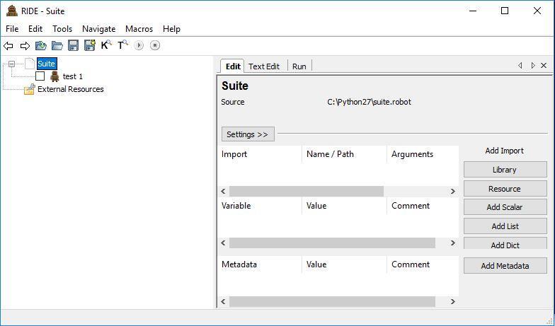 Sitten asennetaan Pythonille tarkoitettu simppeli editori wxpython, jota RIDE tarvitsee toimiakseen. WxPythonin löytää osoitteesta: https://sourceforge.net/projects/wxpython/files/wxpython/2.8.12.